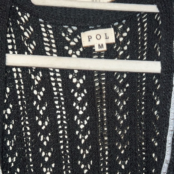 Black Long Length Knit Open Front Cardigan Duster - Picture 9 of 12